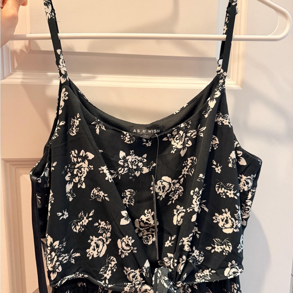 NWT As U Wish Black and White Jumpsuit